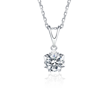 Popular Luxury  925 Sterling Silver Moissanite Pendant Women Engagement Six Prongs Large Diamond Wedding Party Necklace